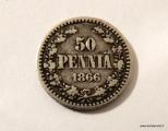 50 Penni 1866 kuvan kolikko