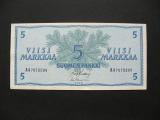 5 Markkaa 1963 ilman Litt, no AA7078805 Kul1-Tam (v) kl.7
