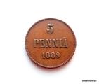 5 Penni 1889 Kuvan kolikko