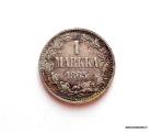 1 Markka 1865 Hieno sinertv / punertava patina vaakunapuolella