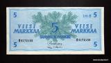 5 Markkaa 1963 Litt.B no Q0172188 Kullberg-Mkinen, 2,80 EUR