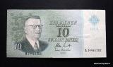10 Markkaa 1963 Litt.A no AJ9961288 Koivisto-Helenius, 3,50 EUR