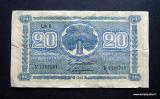 20 Markkaa 1945 Litt.B no V1336761 Kivialho-Carpelan kl.4 ryppyinen