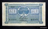 20 Markkaa 1945 Litt.B no R8108601 Raittinen-Alsiala, 4,40 EUR