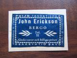 TT Etiketti Berg John Erickson Savo Sininen
