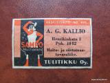 TT Etiketti Turku A.G.Kallio Tulitikku Oy Seppä