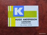 TT Etiketti Hammarland K Hugo Andersson Finn-Match Oy