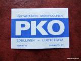 TT Etiketti PKO Pohjois-Karjalan Osuuskauppa Finn-Match Oy