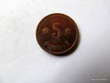 5 Penniä 1938 kuvan kolikko