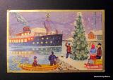 Joulukortti no 737 Laiva-aihe (norjalainen) kuvan Joulukortti, kunto kuvasta