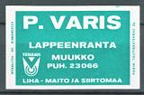 TT Etiketti Lappeenranta P.Varis Porin