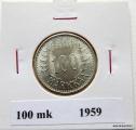 100 Markkaa 1959 kuvan kolikko