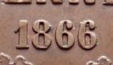 10 Penniä 1866 '6' Stanssattu '5':n päälle SNY 145.2 kuvan kolikko