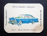 Turun Ravinto Oy Ford kautta aikojen 1953 Ford Fordor sedan Kahvipakettikuva