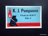 Vaalajärvi, K.J. Pumpanen Porin Tulitikkutehdas