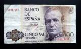 Espanja 5000 Pesetas 1979 no S6017261 kl.4 repeämä n.18 mm