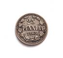 25 Penniä 1865 SNY 265.1.2 Kuvan kolikko