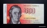 500 Markkaa 1986 ilman Litt. no 7001040241 Uusivirta-Mäkinen Kuvan seteli
