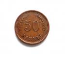 50 penniä 1941 Ehjä käsivarsi Kuvan kolikko Hyväkuntoinen keräilyraha, variantti 9,80€