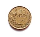 Ranska 20 Fr 1951 Kuvan kolikko