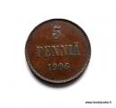 5 Penni 1906 Kuvan kolikko