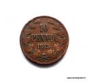 10 Penniä 1865 Kuvan kolikko
