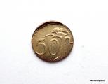 50 mk (malli 1952) lyty 10 mk aihiolle Lyty pari kokoluokkaa liian pienest aihiosta!