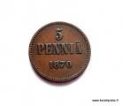 5 Penniä 1870 Kuvan kolikko