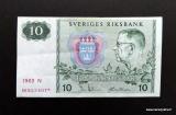 Ruotsi 10 Kr 1963 Thti no H925407* kl.5
