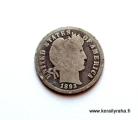 USA 10 C 1893 Barber Silver Dime Kuvan kolikko