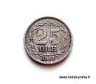 Ruotsi 25 re 1907 Hopea Kuvan kolikko