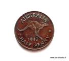 Australia ½ Penny 1942 Kenguru Kuvan kolikko